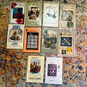 Variety of Vintage Quilt, Stuffed Animal and Purse Patterns